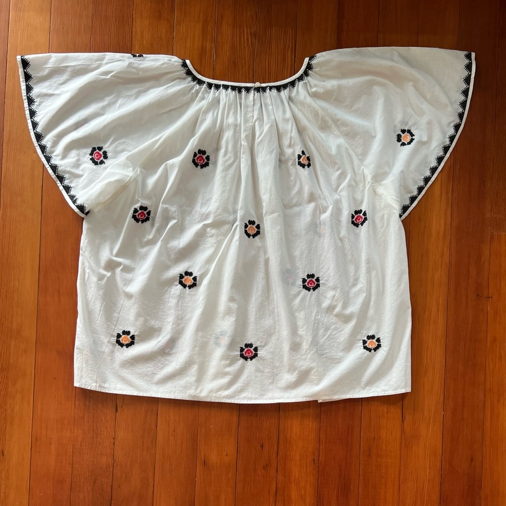 NWT- Madewell- Plus Embroidered Flutter-Sleeve Top Size 2X - Picture 5 of 7